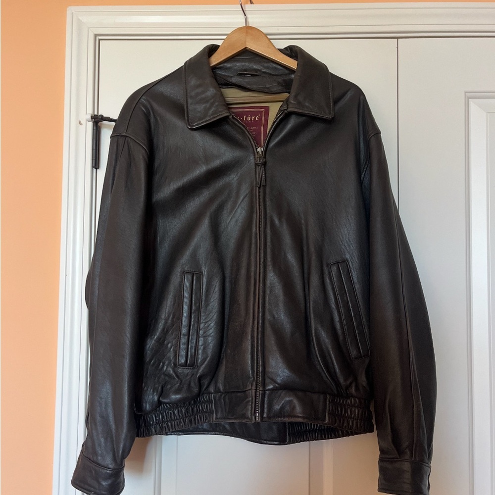 Men's Couture dark brown lamb leather jacket XL